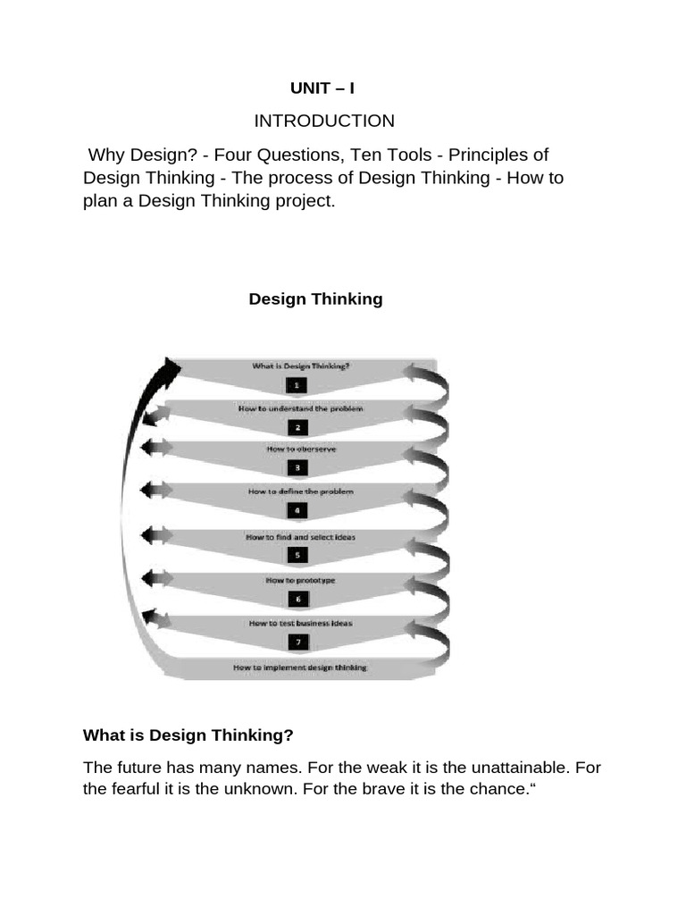 unit -i (notes) | PDF | Design Thinking | Thought