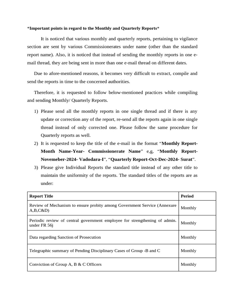 Best Practices for Monthly Reports | PDF | Justice | Crime & Violence
