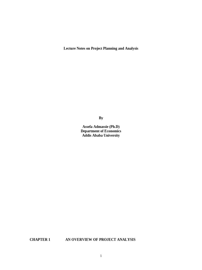 Lecture Notes On Project Planning | PDF | Feasibility Study | Prices