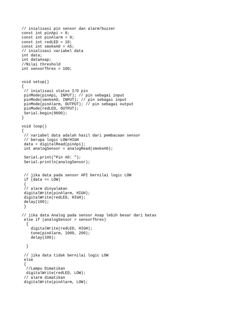 Sensor Api dan Asap dengan Alarm | PDF