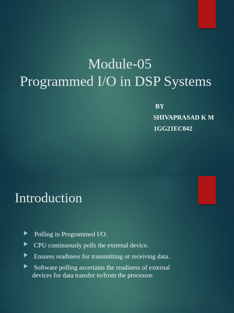 Programmed I/O in DSP Systems Guide | PDF