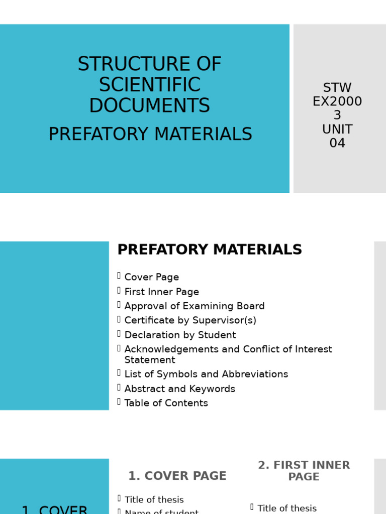 4A1 Prefatory Materials | PDF | Thesis