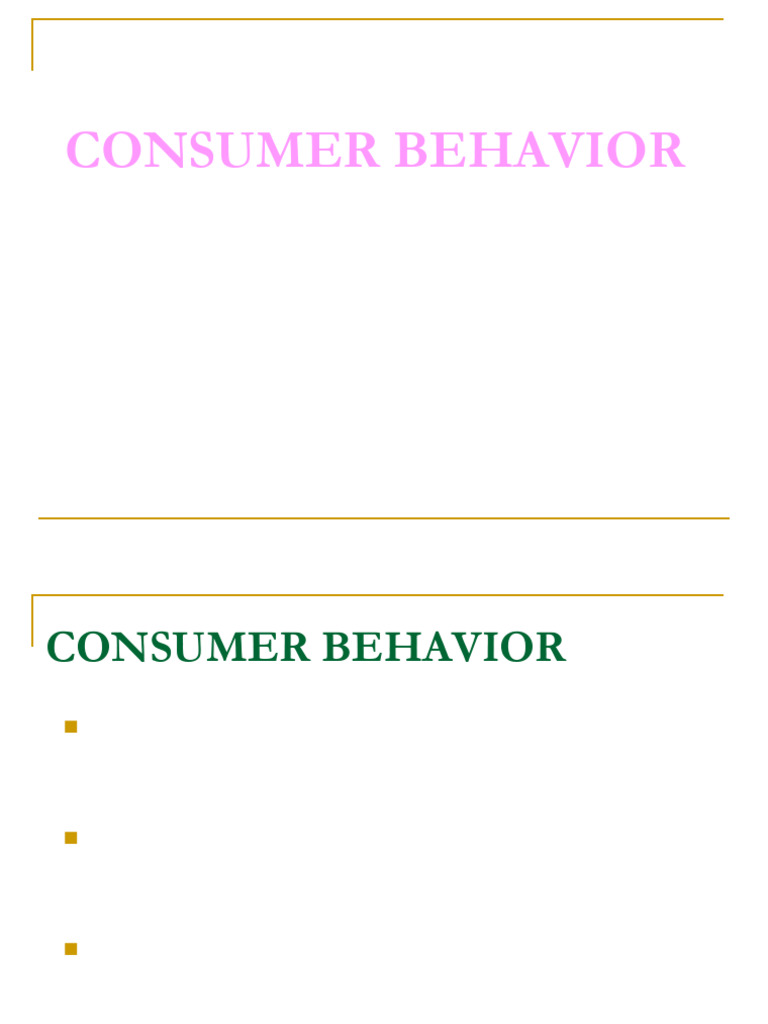 CB Unit 1 | PDF | Consumer Behaviour | Behavior