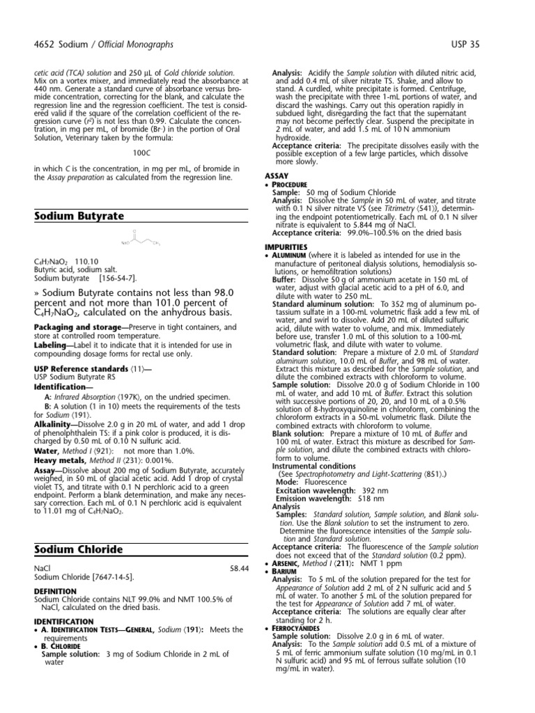 4652-4654 Sodium Chloride | PDF | Titration | Chemistry