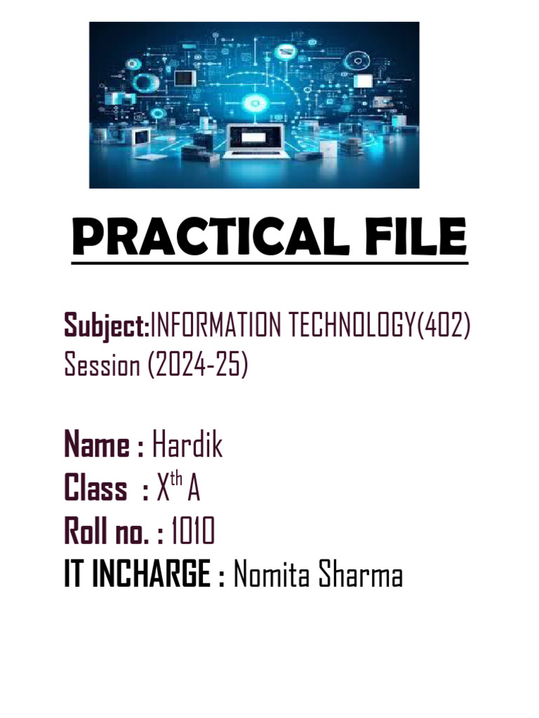Class X IT Practical File 2024-25 | PDF