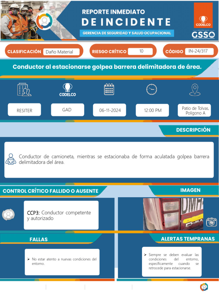 Reporte Inmediato de Incidente Resiter | PDF