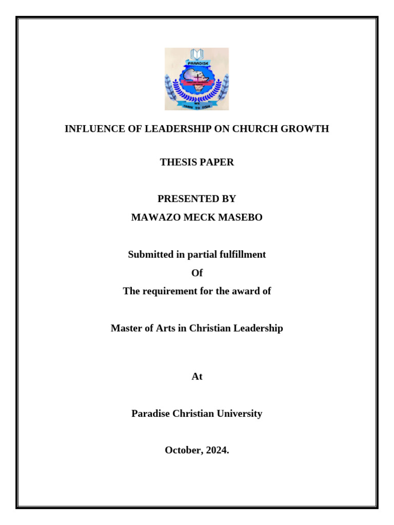 Leadership's Impact on Church Growth | PDF