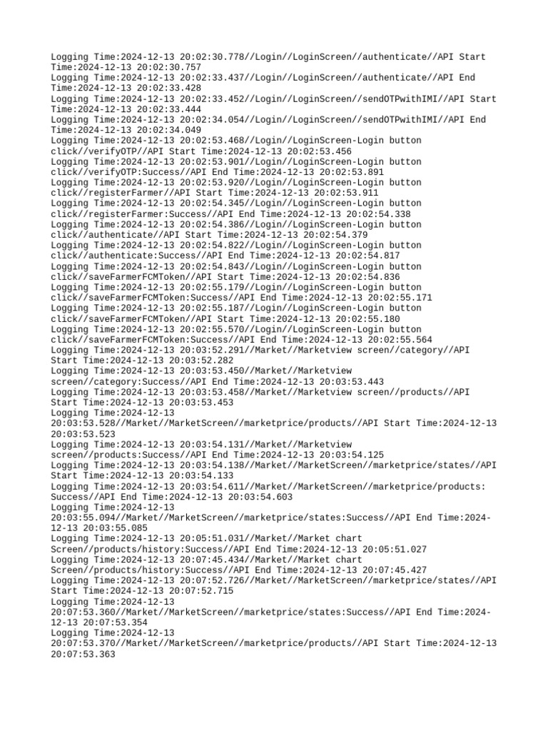 API Logging for Market and Login | PDF | Computing | Information Technology