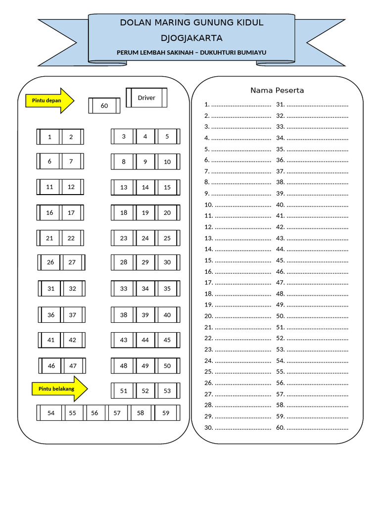 Denah Bus 60 Seat | PDF | Chess Theory | Chess