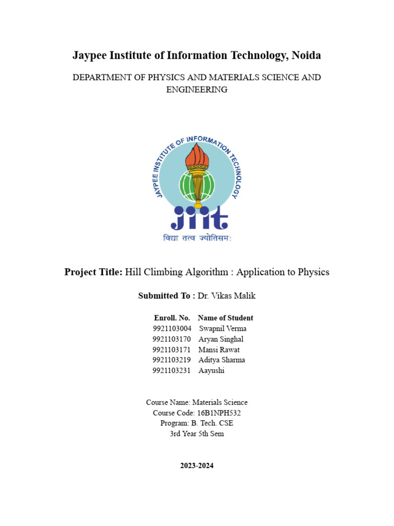 Materials Project Report | PDF | Mathematical Optimization | Photovoltaics
