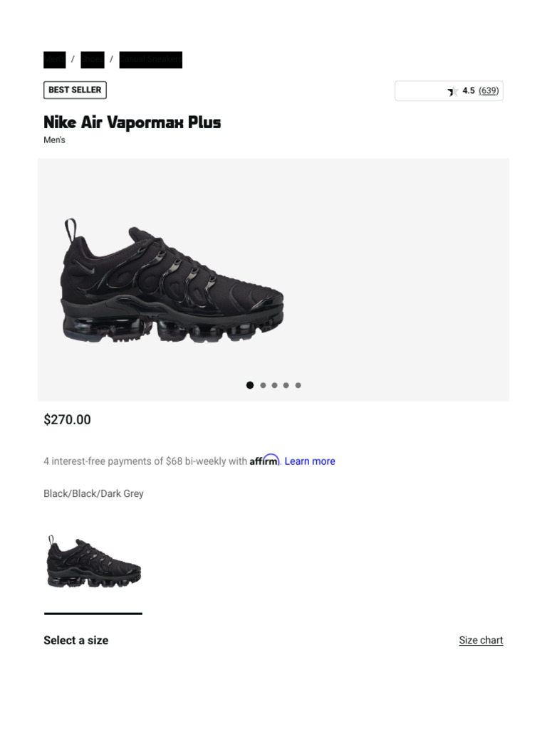 mens vapormax plus foot locker