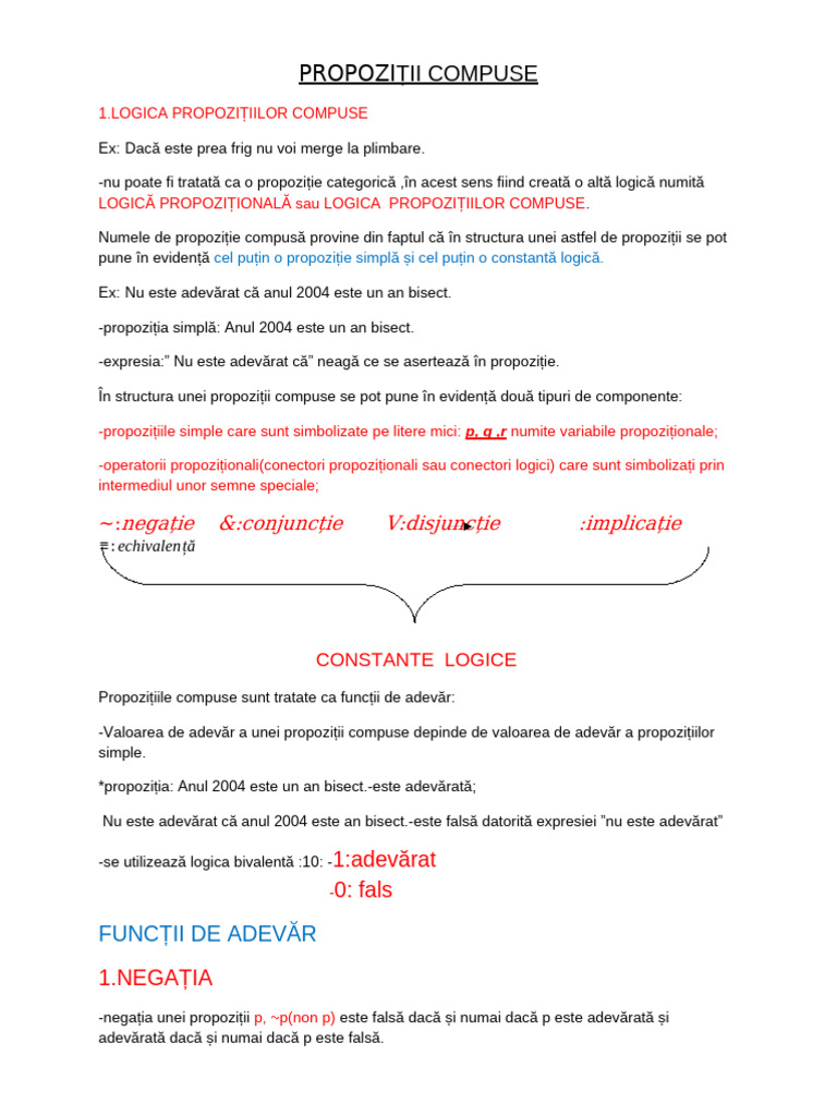 Propoziții Compuse | PDF