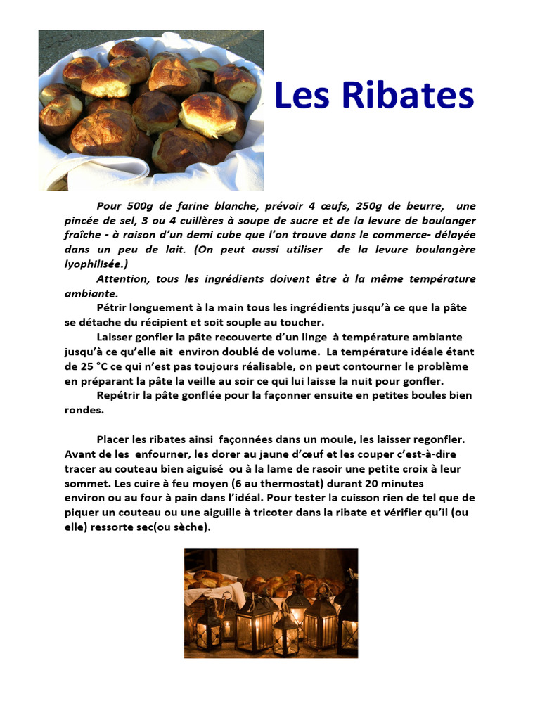 Recette des Ribates Maison | PDF | Pains | Préparation de nourriture et ...
