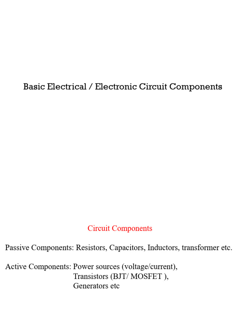 Electrical Circuit Components Overview | PDF