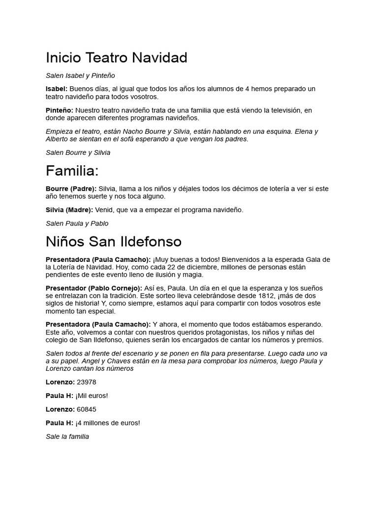Guión Teatro Navidad | PDF | Navidad