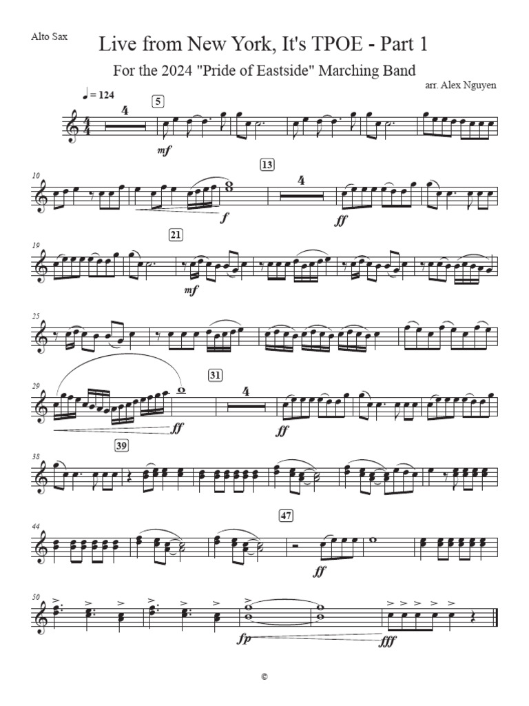 Live+From+NY+ +TPOE+Part+1+Draft+2+ +Alto+Sax | PDF | Saxophone