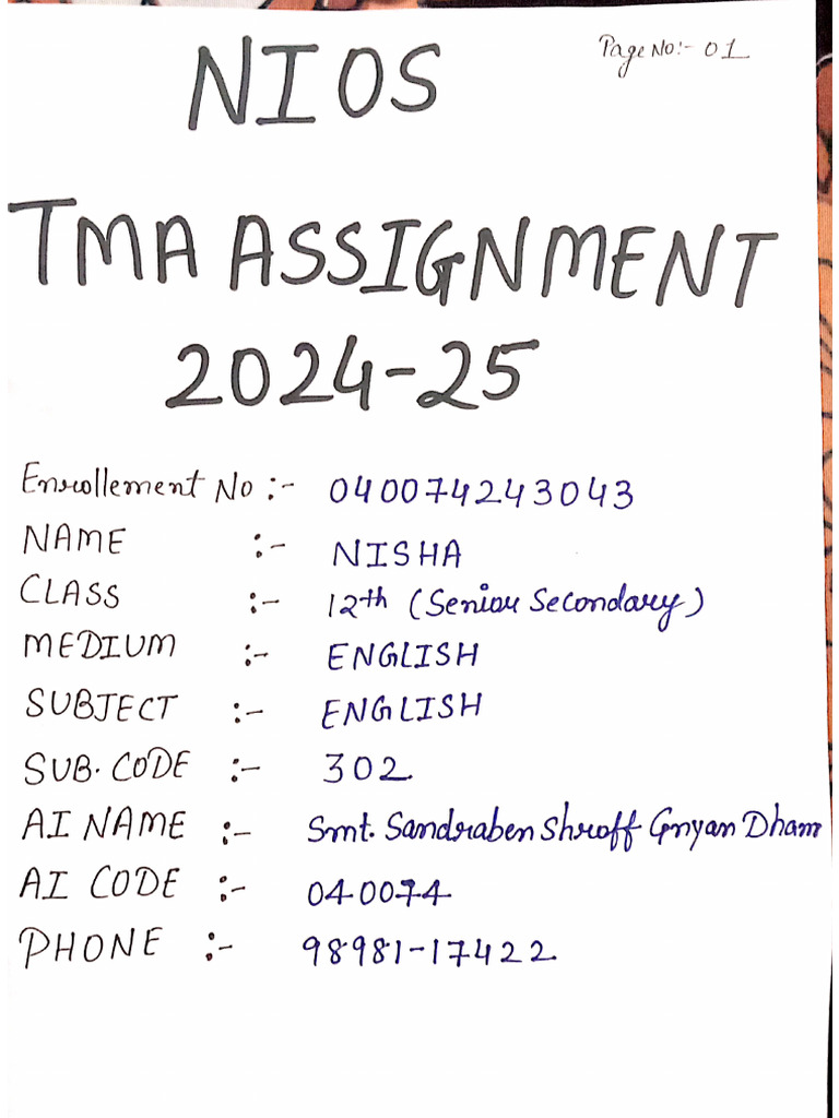 English TMA Ans | PDF