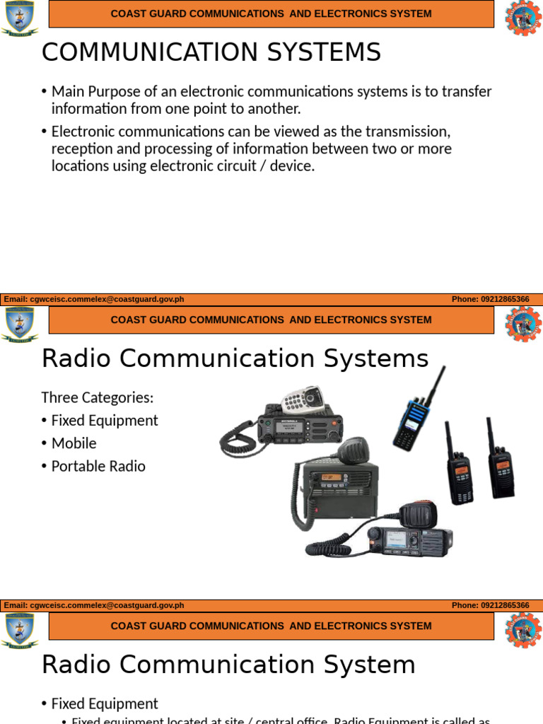 Coast Guard Radio Systems Guide | PDF | Radio | Electrical Connector