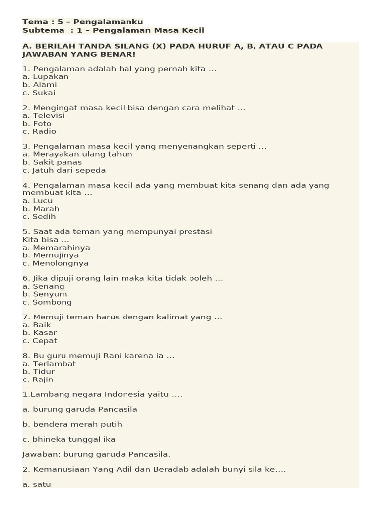 Siap Hadapi Ujian! Panduan Lengkap Download Soal Tematik Kelas 4 Tema 9 Subtema 1