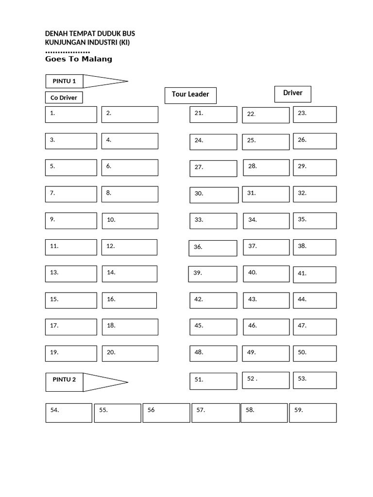 Dokumen tips denah seat bus pariwisata seat 2 3 60 seat pdf