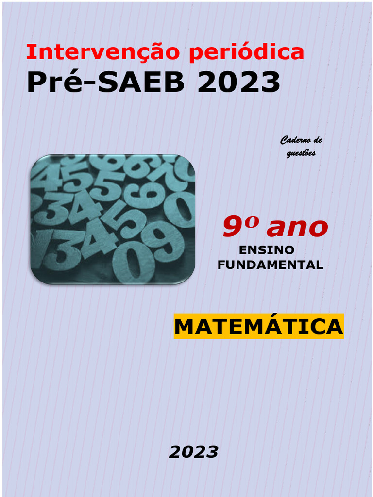 Prova SAEB 2023: Matemática 9º Ano | PDF | Círculo | Triângulo