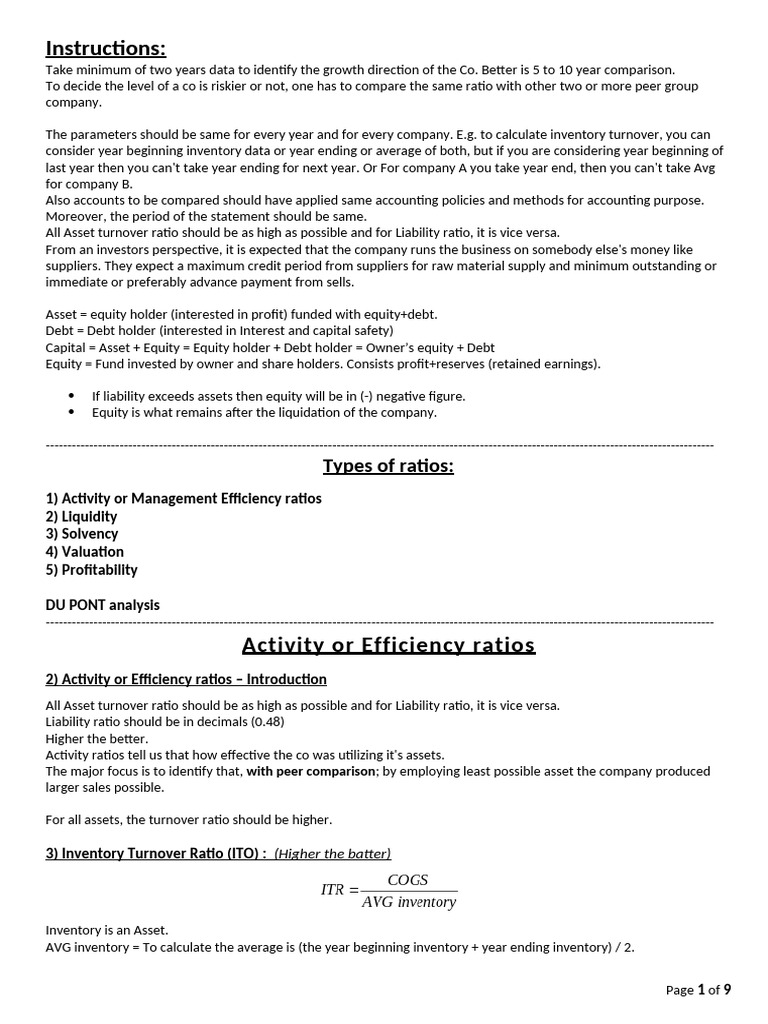 Financial Ratio Analysis Guide | PDF | Equity (Finance) | Balance Sheet