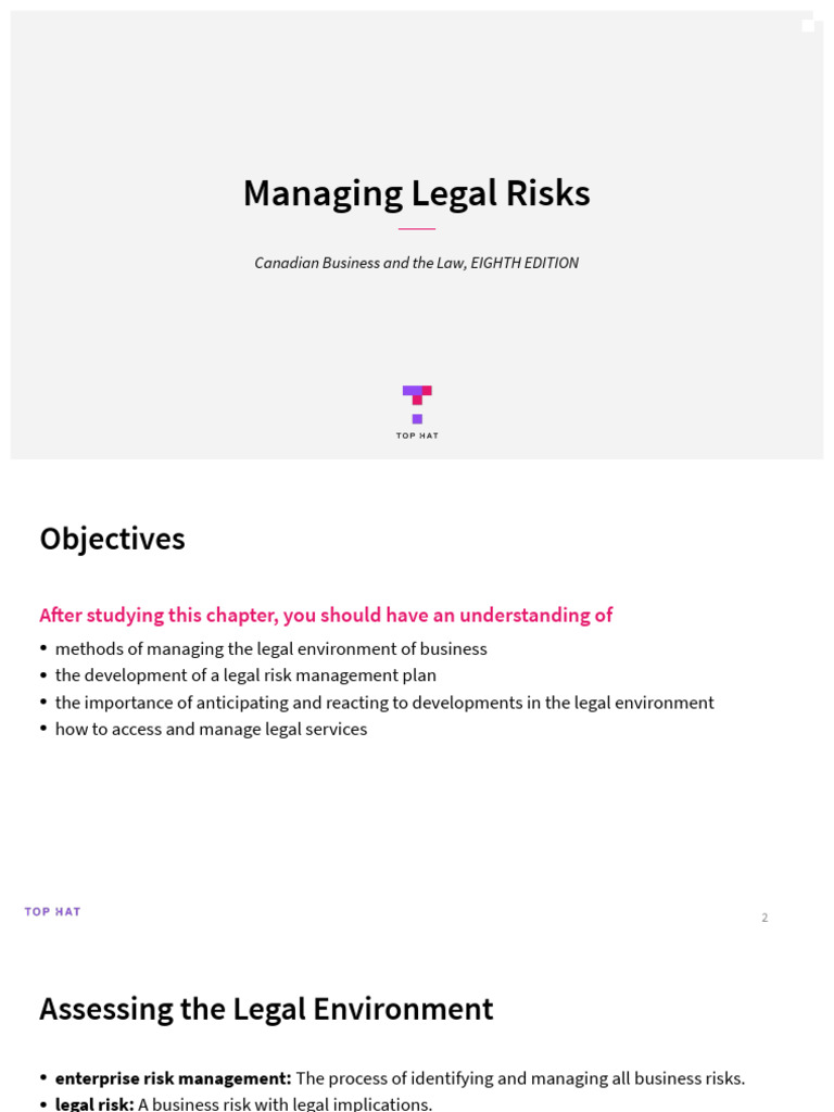 Chapter 3 Managing Legal Risks | PDF | Risk | Risk Management