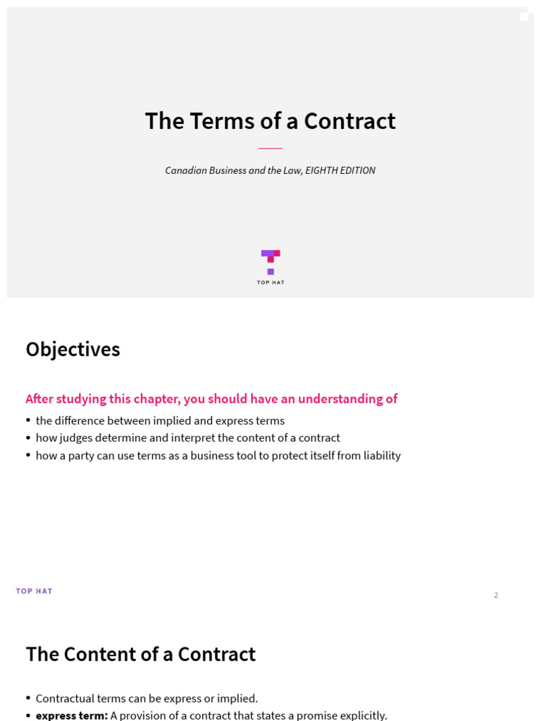 Understanding Contract Terms in Canada | PDF | Parol Evidence Rule ...