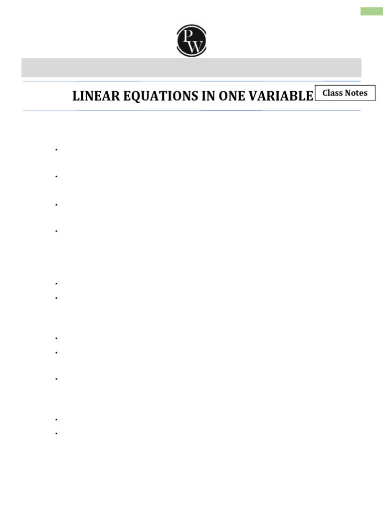 65dddeb040b0f50018d43e3f - ## - Linear Equations in One Variable Short ...