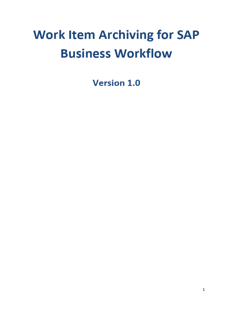 SAP Workflow Item Archiving Guide | PDF | Computer File | Computing