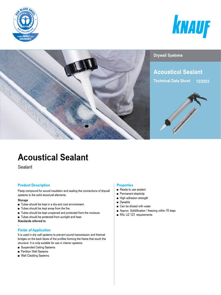 Acoustical Sealant for Drywall Systems | PDF | Wall | Drywall