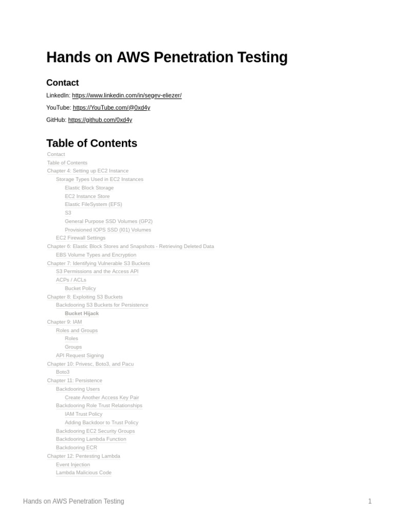 AWS Penetration Testing Guide | PDF | Information Technology | Computer ...