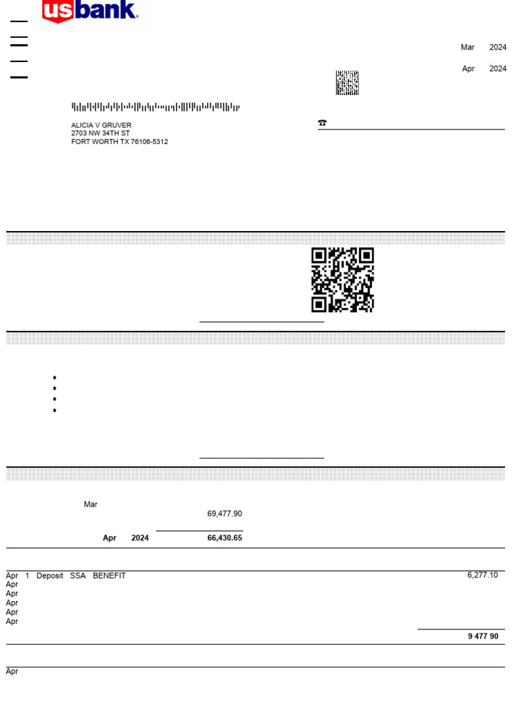 U.S. Bank Platinum Checking Statement | PDF | Credit Card | Cheque