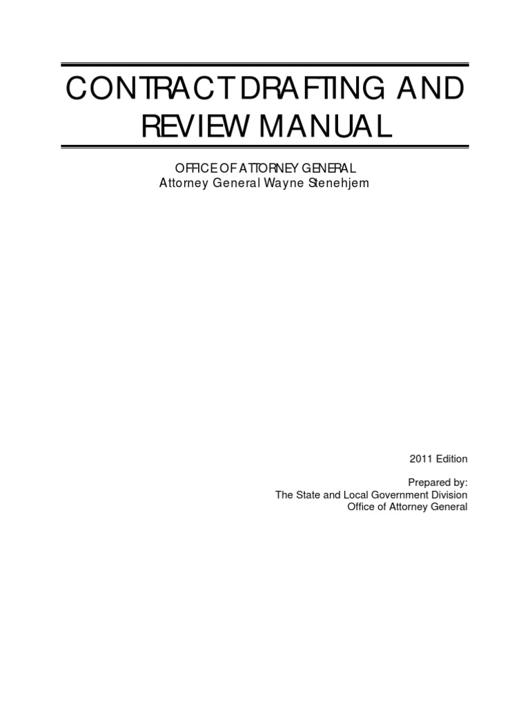 Contract Drafting and Review Manual: Office of Attorney General ...