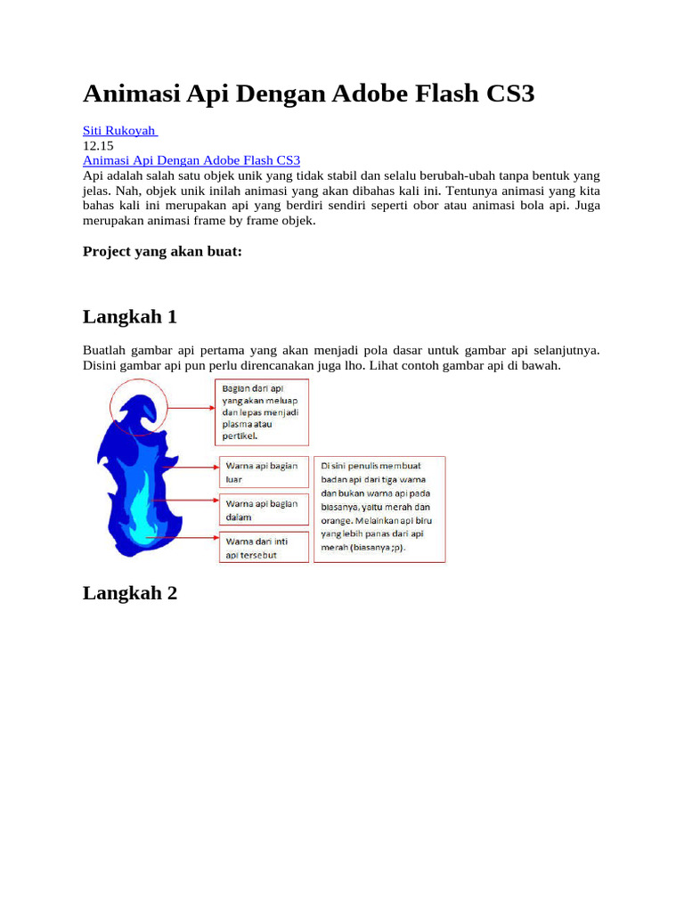 Animasi Api Dengan Adobe Flash CS3 (Opik) | PDF