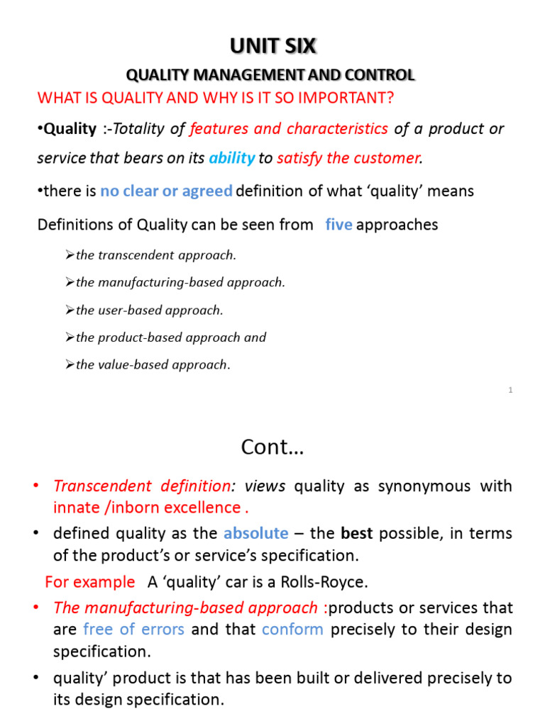 OM Chapter 6 | PDF | Quality Management | Standardization