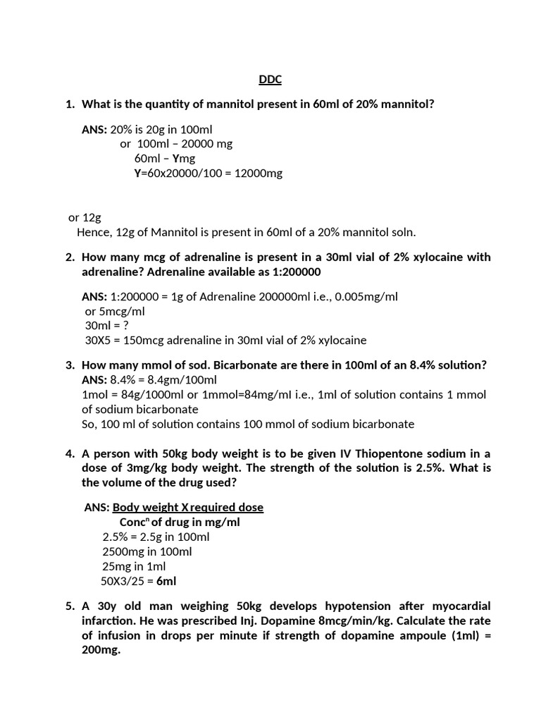 Drug Dose Calculations PDF Creatinine Dose (Biochemistry)