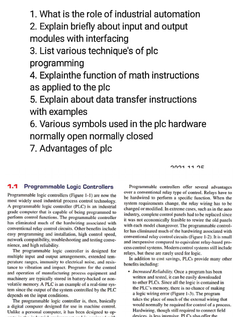 PLC Mid 1 | PDF