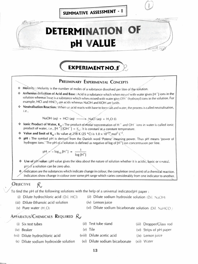 10 CHE PRA 2-1 | PDF | Ph | Acid