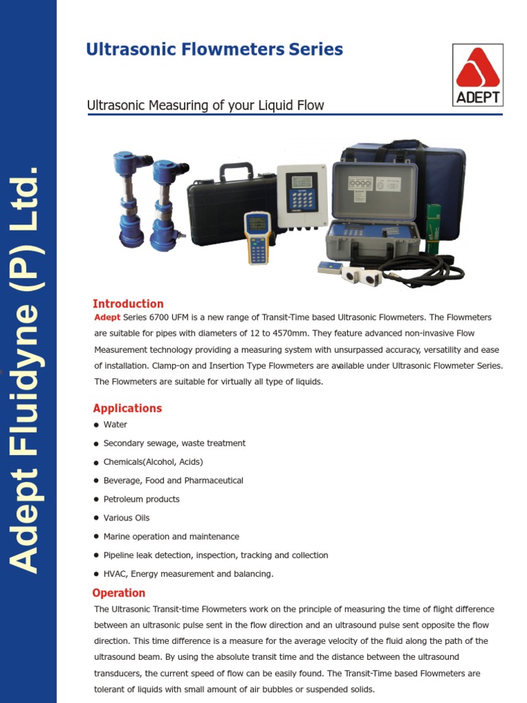 Ultrasonic Flowmeter Series | PDF | Flow Measurement | Ultrasound