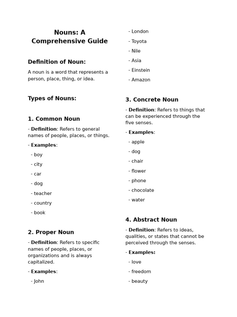 Noun notes | PDF | Noun | Plural
