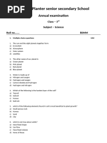 Class 3 Science Annual Exam 2025