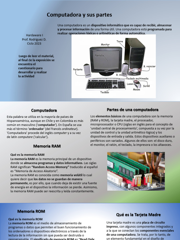 Partes y Funciones de una Computadora | PDF | Hardware de la ...