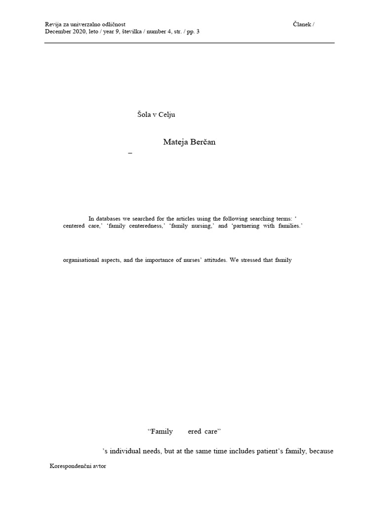 Family-Centered Care A Scoping Review | PDF | Health Care | Attitude ...