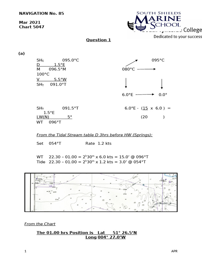 Navigation Calculations and Tide Analysis | PDF | Navigation | Ice