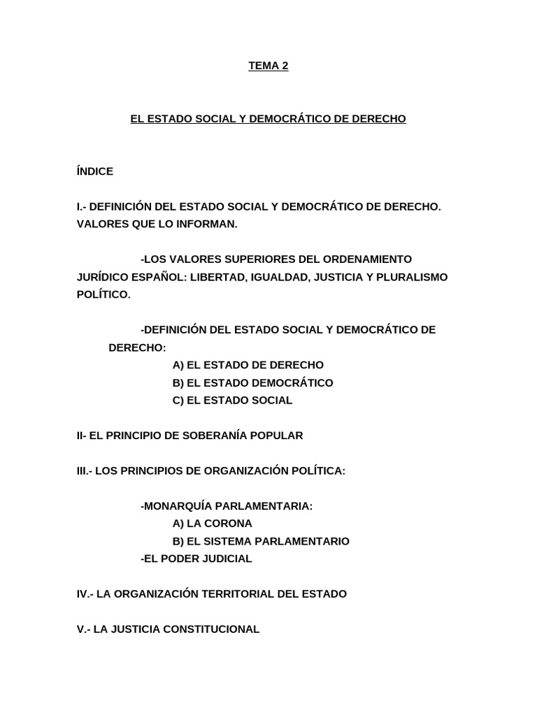 Estado Social y Democrático de Derecho | PDF | Jurisdicción | Democracia