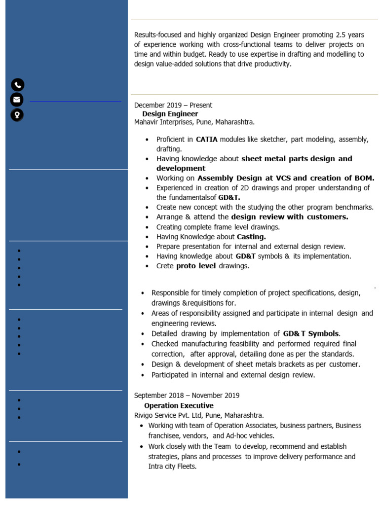 Mechanical Design Engineer Profile | PDF
