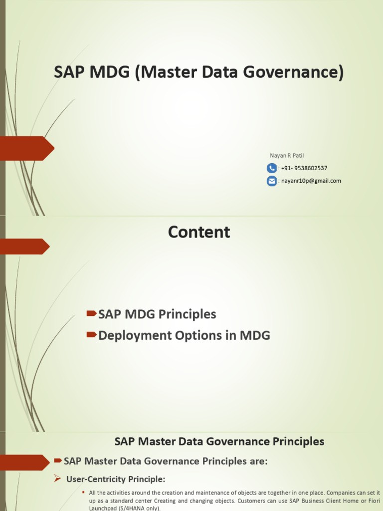SAP MDG Principles and Deployment Options | PDF | Computer Engineering ...