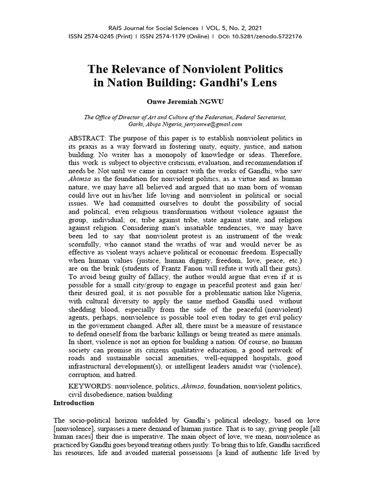 147-Article Text-250-1-10-20211124 | PDF | Nonviolence | Civil ...