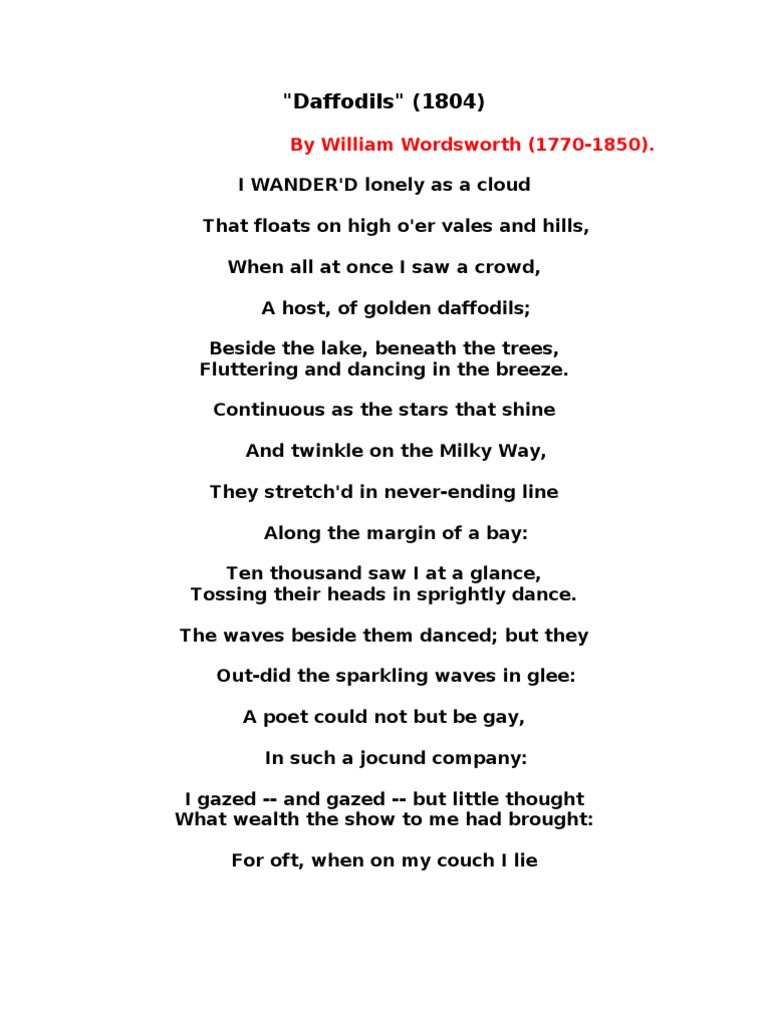 Daffodils Poetry